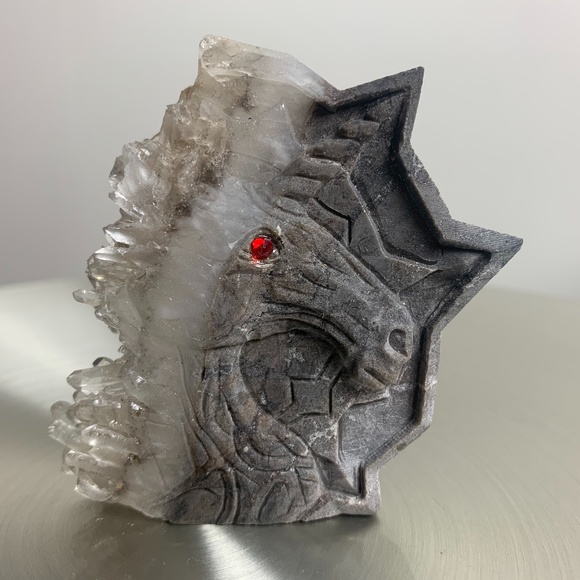 Hand Carved Crystal Quartz Unicorn - Picture 1 of 4